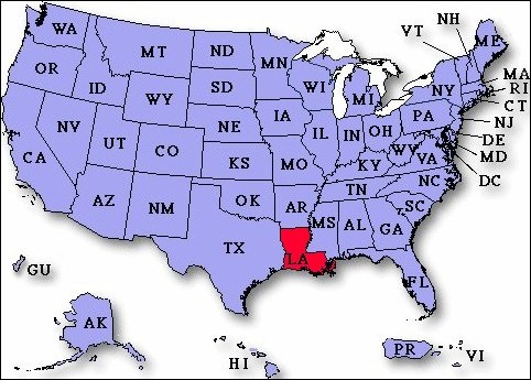 Louisiana, USA Location